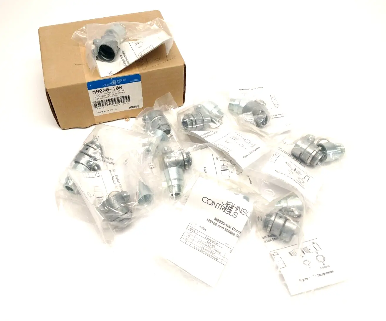M9000-100,M9809 | Johnson Controls M9000-100 Conduit Adaptor For M9000 Actuators 1/2" FMT 10-PACK - New – Open box