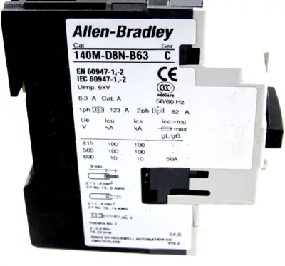 NEW ALLEN BRADLEY 140M-D8N-B63 CIRCUIT PROTECTOR SERIES C 140MD8NB63