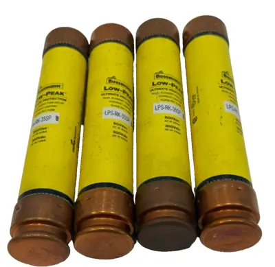 NEW LOT OF 4 BUSSMANN LPS-RK-35SP LOW-PEAK FUSES 600VAC 300VDC LPSRK35SP