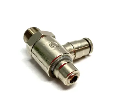 USED CAMOZZI RIGHT ANGLE FLOW CONTROL VALVE 1/8" NPT TO 5/32" TUBE O.D.