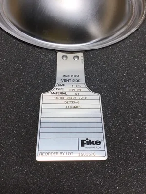 Fike D2733-6 Pressure Relief Solutions 6″ Rupture/Bursting Disc 45.55PSIG Type CPV BT