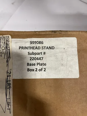 Videojet 399086 Replacement Base Plate -NIB