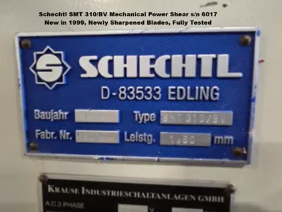 SCHECHTL SMT 310 BV Power Squaring Shears (Gauge) | THREE RIVERS MACHINERY (4)