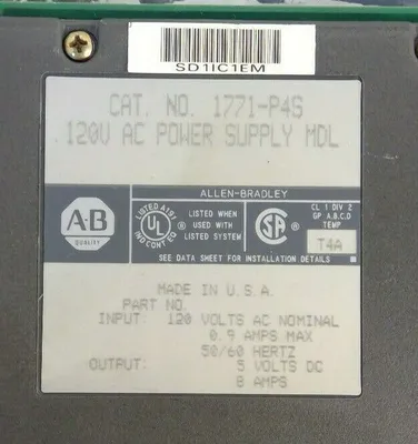 Allen-Bradley 1771-P4S 120V AC Power Supply Module 3B