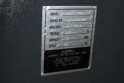 Used 2016 LEADWELL MCV-1300 Vertical Machining Centers New York US | Prime Machinery #1046117