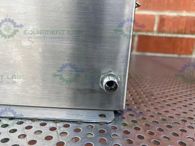 USED HOFFMAN 13" X 10" X 6"  ENCLOSURE W/ MALEMA FLOW M-50-S23-10 FLOW SWITCH, GAUGE