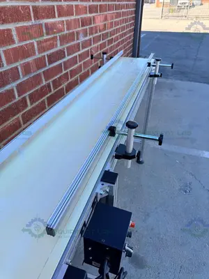 USED MK TECHNOLOGY GROUP BELT CONVEYOR 72" X 12" W/ BODINE 1/8 1/4 HP MOTOR