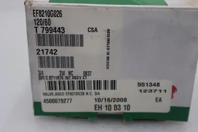 NEW IN BOX REDHAT EF8210G026 3/4 2W SOLENOID VALVE STOCK G541
