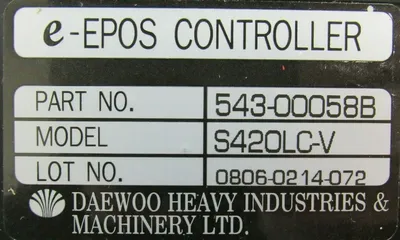 NEW DAEWOOD 543-00058B EPOS CONTROLLER S420LC-V 54300058B
