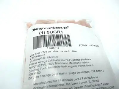 FDFNY1-187 | Nycrimp 5UGR1 22-18 AWG  (5)MM (16 Bags) Approx 1200 + Connectors - New Other