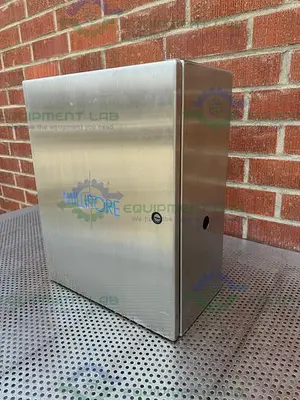 USED MILLIPORE STAINLESS STEEL INDUSTRIAL CONTROL PANEL ENCLOSURE 16" X 20" X 9"