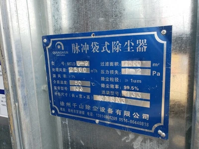 1500 cfm Qianshan, dust collector, never used