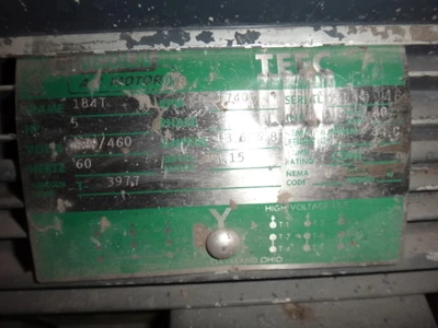 Lincoln 5 hp, 1800rpm motor