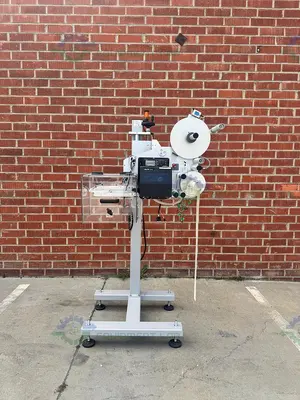 USED SATO S86-EX PRINT ENGINE W/ AL TECH ALCODE PRINT AND APPLY LABELLING MACHINE