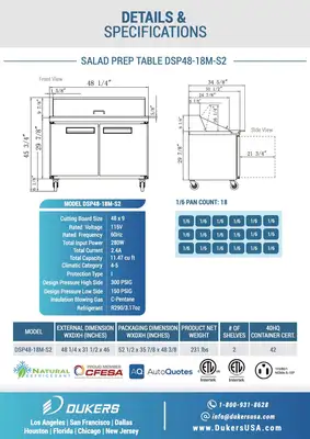 New | in-Stock Dukers _UNKNOWN_ Food Prep Tables Illinois US | Falcon Restaurant Supply #1376879