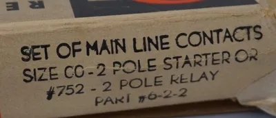 NEW CUTLER HAMMER 6-2-2 CONTACT KIT SIZE 00 2 POLE 622