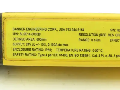 Banner SLSR14-600Q8 EZ-SCREEN Light Curtain Transmitter Receiver Set 600mm