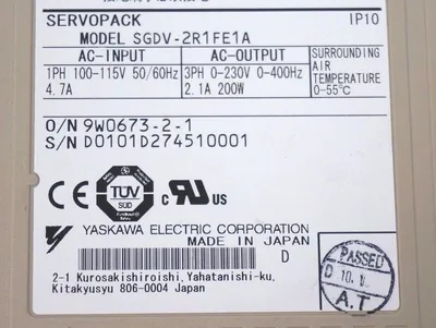 YASKAWA ELECTRIC SGDV-2R1FE1A SERVOPACK SGDV2R1FE1A