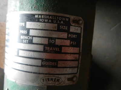 Fisher 1" 300 Class 316 Stainless Steel Control Valve