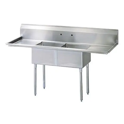 EFI SI818-2BC 18″ x 18″ x 11″ Center Drain Two Compartment Sink - Drainboards