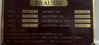 USED 2006 BRAUSSE 1050SEF 40” AUTOMATIC DIE CUTTER FOIL STAMPER