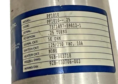NEW JORDON CONTROLS PF-1010