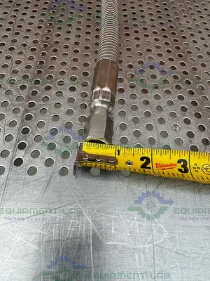 USED AIRGAS STAINLESS STEEL FLEXIBLE HOSE 39" W/ COMPRESSION FITTING, END ATTACHMENTS