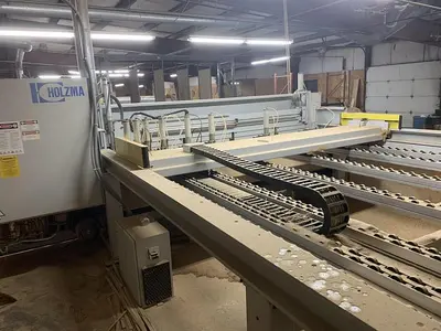 HOLZMA OPTIMAT HPP 11/32, 10' HORIZONTAL FRONT LOADING PANEL SAW