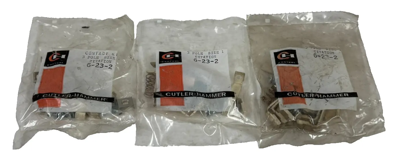 LOT OF 3 NEW CUTLER-HAMMER 6-23-2 CONTACT KITS 3P SIZE 1