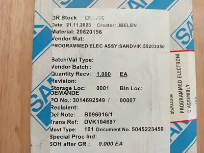 New | in-Stock SANDVIK 55203350 Misc Electrical & Power Parts British Columbia CA | Lenmark #1439805