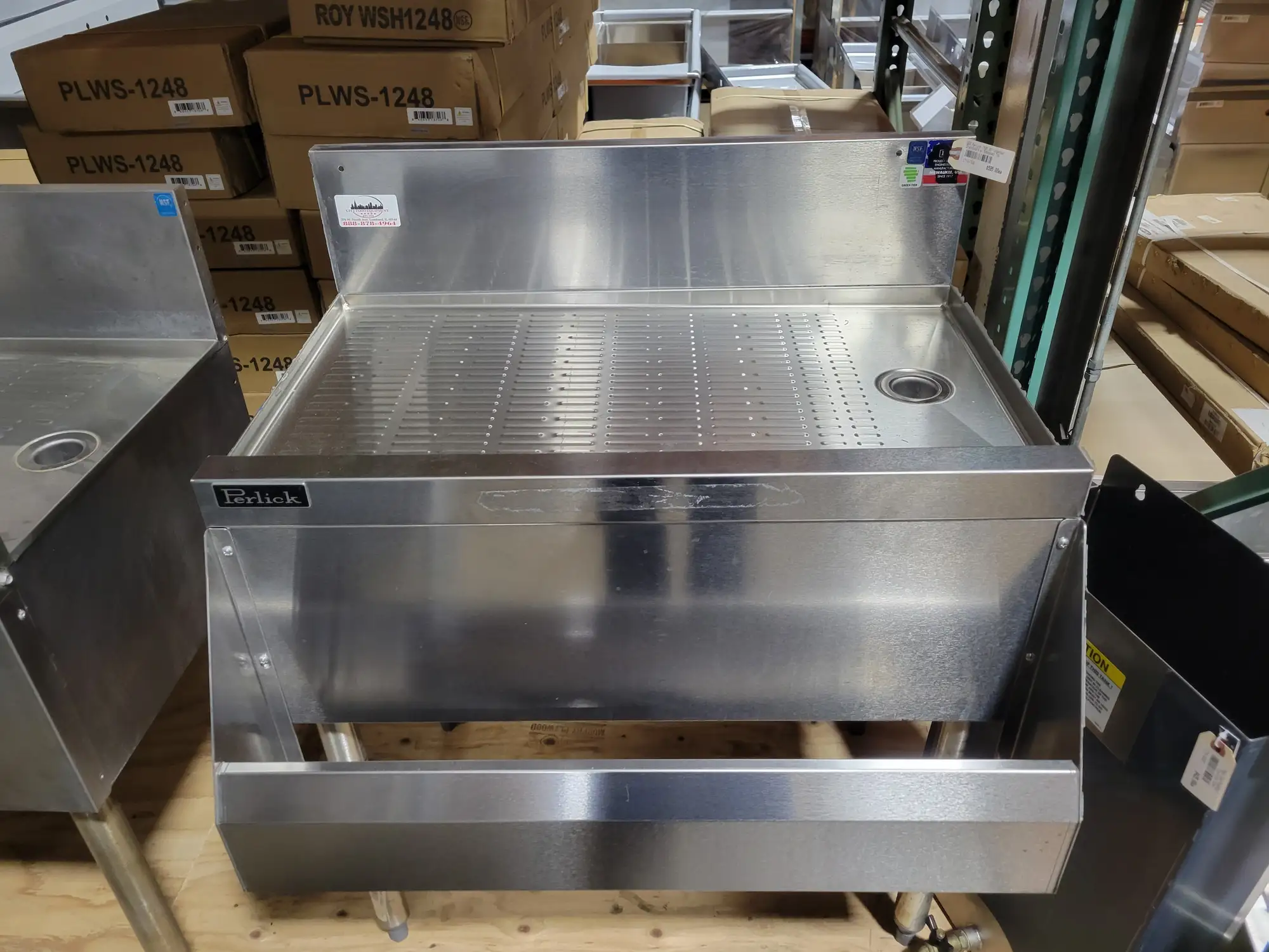 Used Perlick TS30 30" Underbar  Drainboard w/ Embossed Top