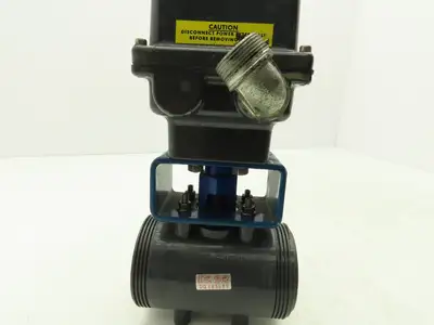 Bi-Torq 2" PVC Face Seal Ball Valve 3-Way 115VAC Actuator IC-3WL-15-200-E-A-4
