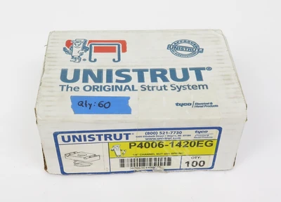 Unistrut P4006-1420EG 1/4" Channel Nut w Spring Lot ~60 Strut Hardware