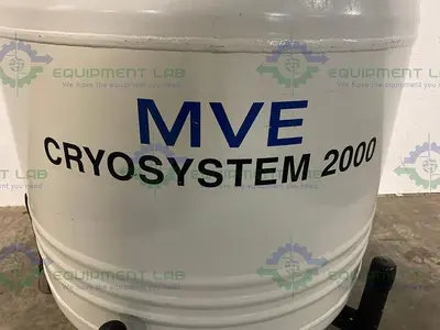 USED MVE CRYOSYSTEM SERIES 2000 CRYOGENIC SAMPLE STORAGE W/ ROLLER BASE 10650200
