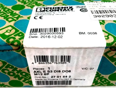 NEW PHOENIX CONTACT AXL E S3 DI8 DO8 M12 6P MODULE 2701542 AXLES3DI8DO8M126P
