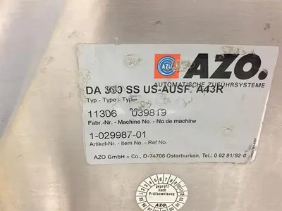 Azo DA 360 SS AUSF A43R Rotary Cyclone Sifter