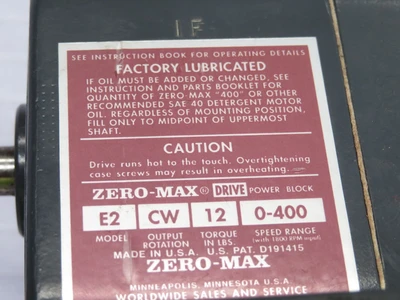 Used ZERO MAX _UNKNOWN_ Industrial Controls Texas US | OCO Industrial #1721478