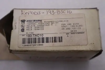 NEW OPEN BOX Allen-Bradley Bimetallic Overload Relay 193-TA C10 Ser A STK H1060A