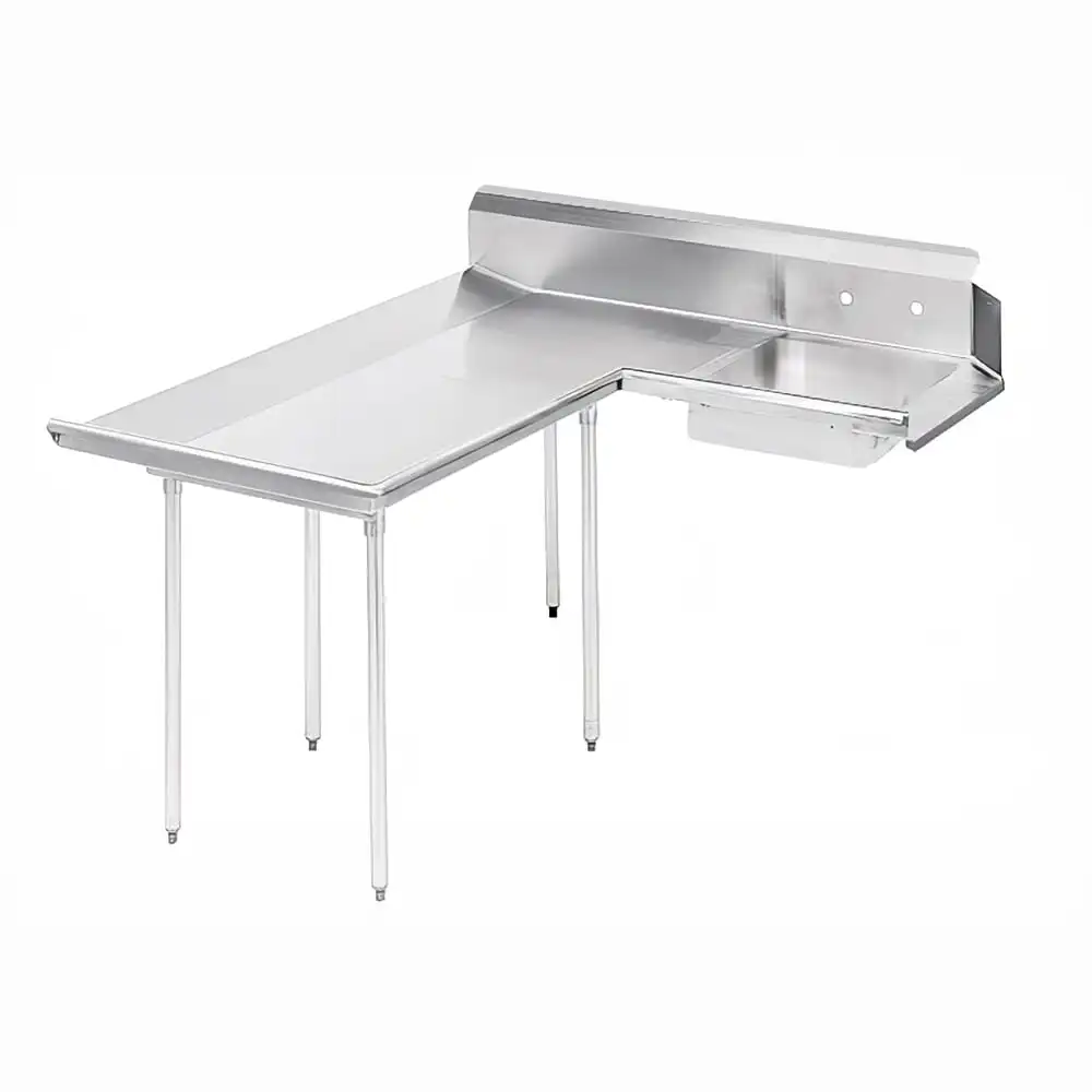 Advance Tabco DTS-D30-144L 143" L R Dishlanding Soil Dishtable - 10 1/2" Backsplash, Stainless Legs