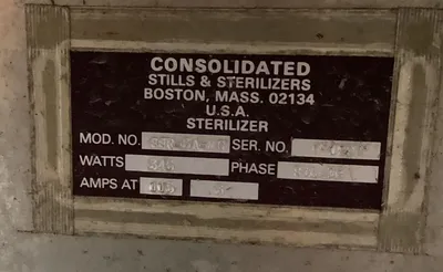 Consolidated SSR-3A-MC Autoclave Sterilizer System ; 8.5 cubic foot