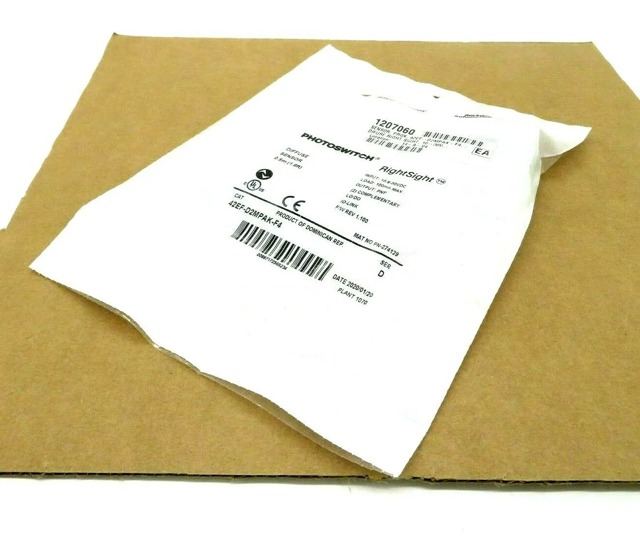 NEW ALLEN BRADLEY 42EF-D2MPAK-F4 PHOTOELECTRIC SENSOR SERIES D 42EFD2MPAKF4