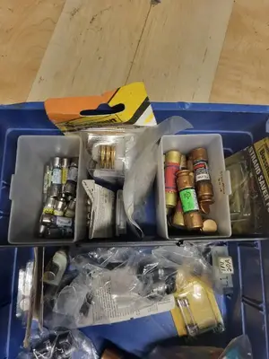 Large Assortment of Bussman and Fusetron Electrical Fuses in Organizer Cases
