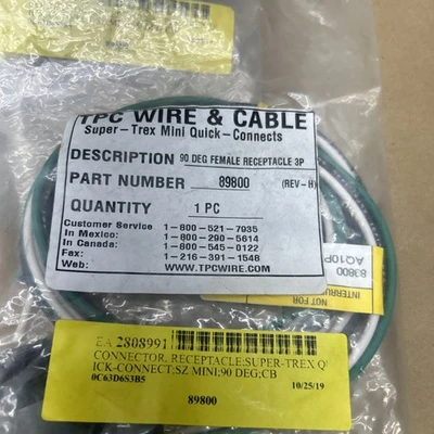 NEW TPC WIRE AND CABLE 89800