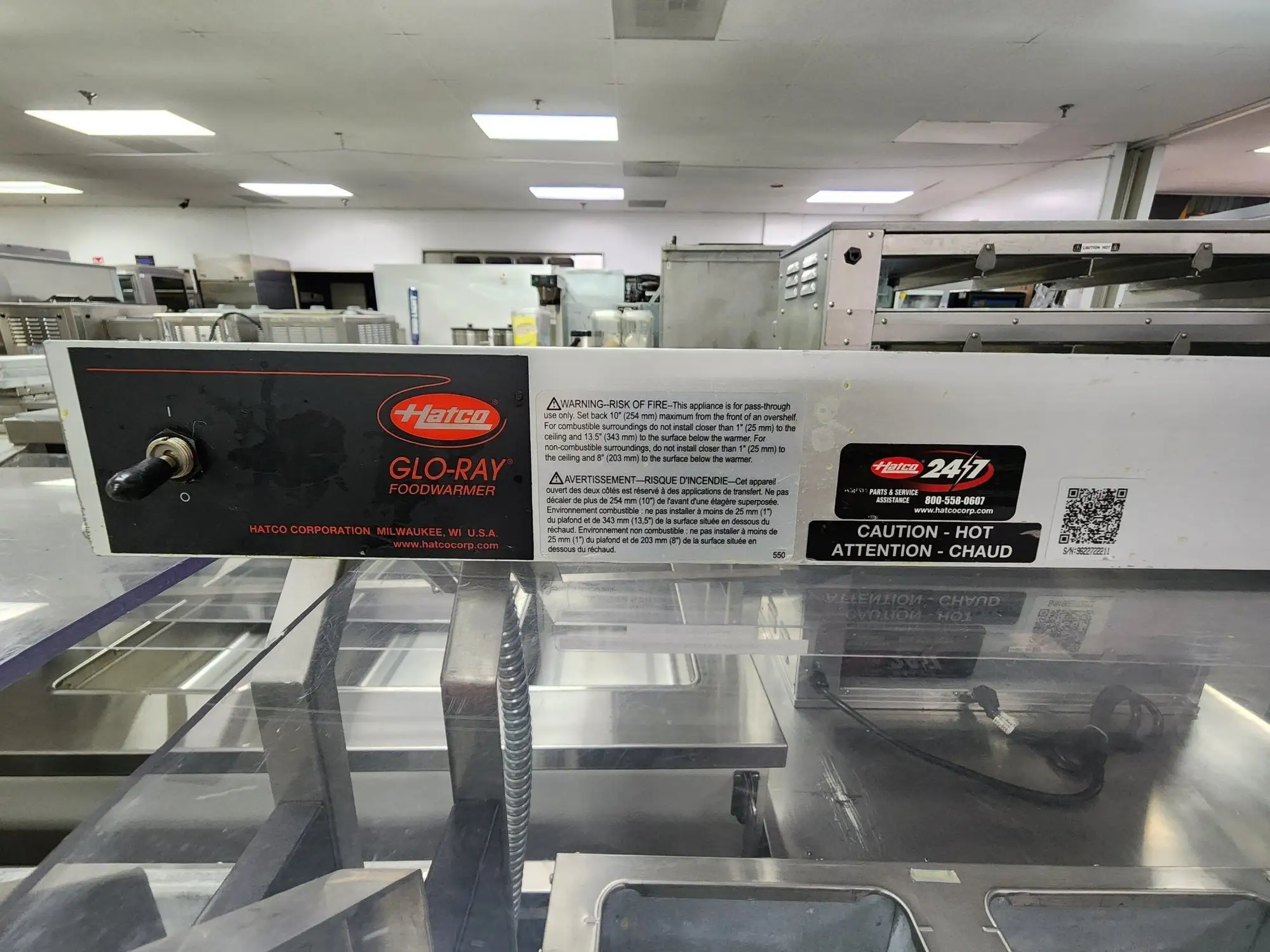 Used Hatco Used Hatco GRAH-60 60" High Watts Infrared Strip Food Warmer - Heat Lamp 208V 1400W Heat Lamps (Food) Illinois US | Falcon Restaurant Supply #1376655