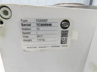 Weiss TC0320T Rotary Indexing Table 12 Station 320mm OD 0.64kw 230/460V 3Ph