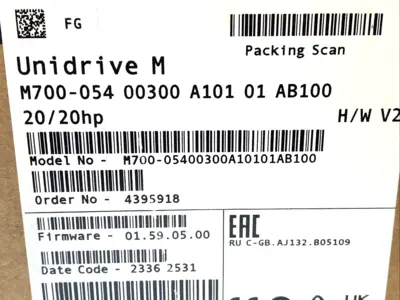 USED CONTROL TECHNIQUES UNIDRIVE AC DRIVE 20HP 460V