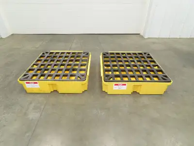Uline H-2762 Spill Containment Drum Platform 27x27" 2000lbs 15 Gal Lot of 2