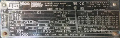 SPC9238  Blower 36,000 cfm centrifugal fan Chicago Blower size 365 125 hp, CS
