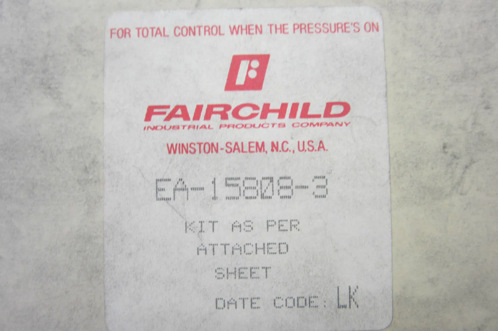 2 NEW FAIRCHILD EA-15808-3 REPAIR KIT EA158083