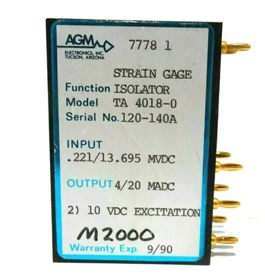 USED AGM ELECTRONICS TA 4018-0 STRAIN GAGE ISOLATOR TA40180
